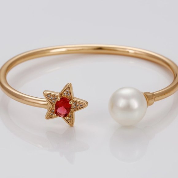 Beautiful Sapphire Star 18KGP Bangle - Picture 8 of 14